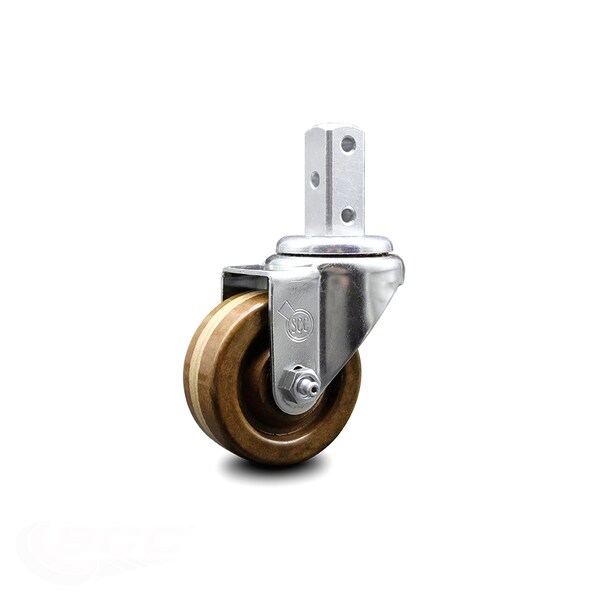 3 Inch High Temp Phenolic Wheel Swivel 3/4 Inch Square Stem Caster SCC